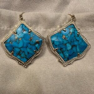 Kendra Scott Kirsten Earrings In Bronze Veined Turquoise
